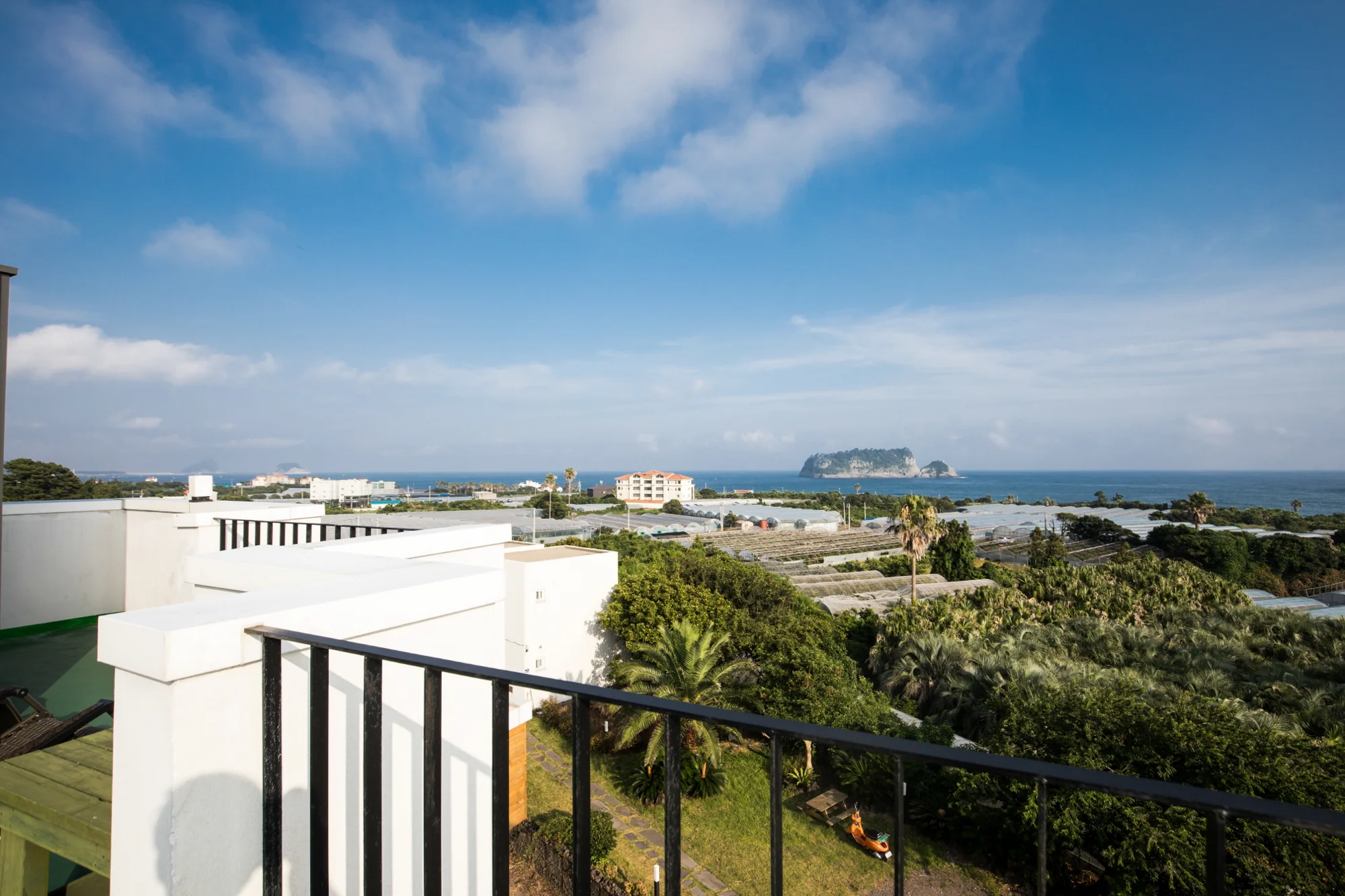 The view from the rooftop terrace